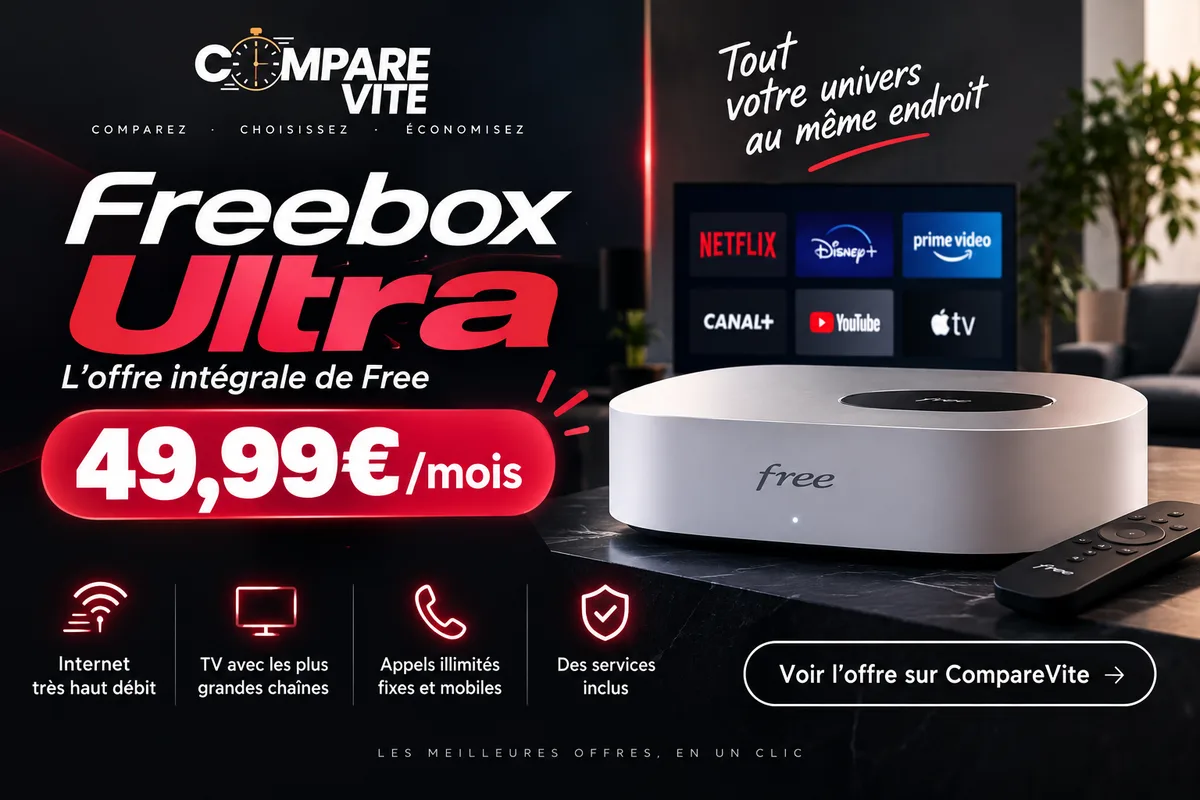 Freebox Ultra à 49,99 €/mois : la box fibre la plus puissante de Free